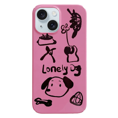 ELECTROPRIME For iPhone 15 Painted Pattern PC Phone Case(Lonely Dog)