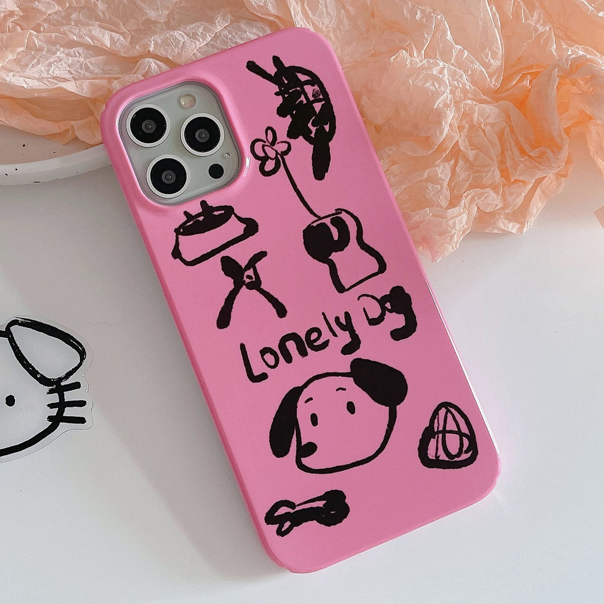 ELECTROPRIME For iPhone 15 Painted Pattern PC Phone Case(Lonely Dog)