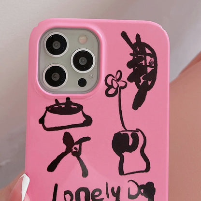 ELECTROPRIME For iPhone 15 Painted Pattern PC Phone Case(Lonely Dog)