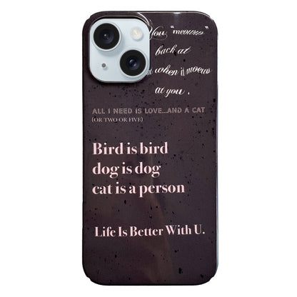 ELECTROPRIME For iPhone 15 Painted Pattern PC Phone Case(Alphabet Black)