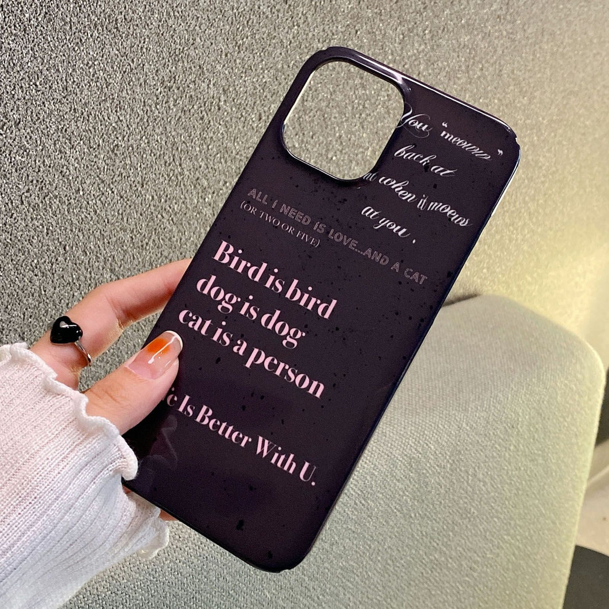 ELECTROPRIME For iPhone 15 Painted Pattern PC Phone Case(Alphabet Black)
