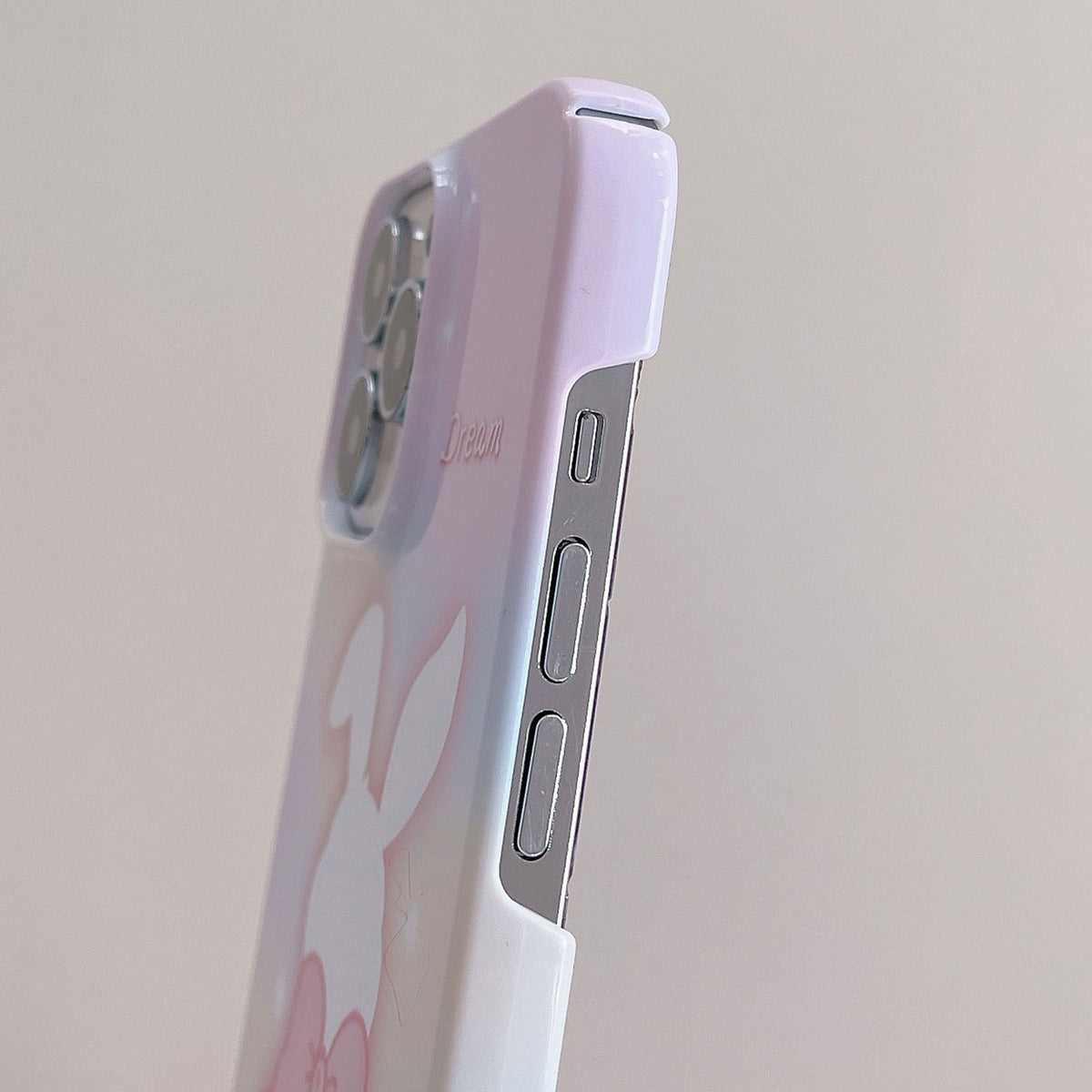 ELECTROPRIME For iPhone 15 Painted Pattern PC Phone Case(Pink Bowknot Bunny)