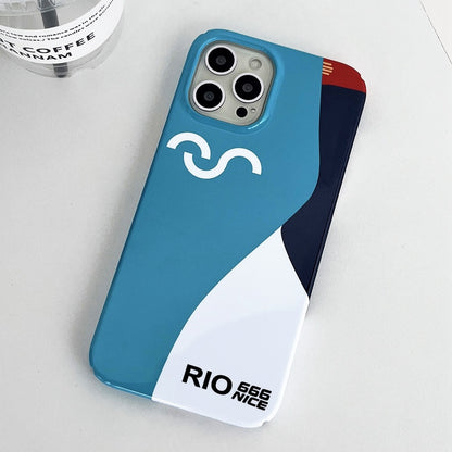 ELECTROPRIME For iPhone 15 Painted Pattern PC Phone Case(Contrasting Blue)