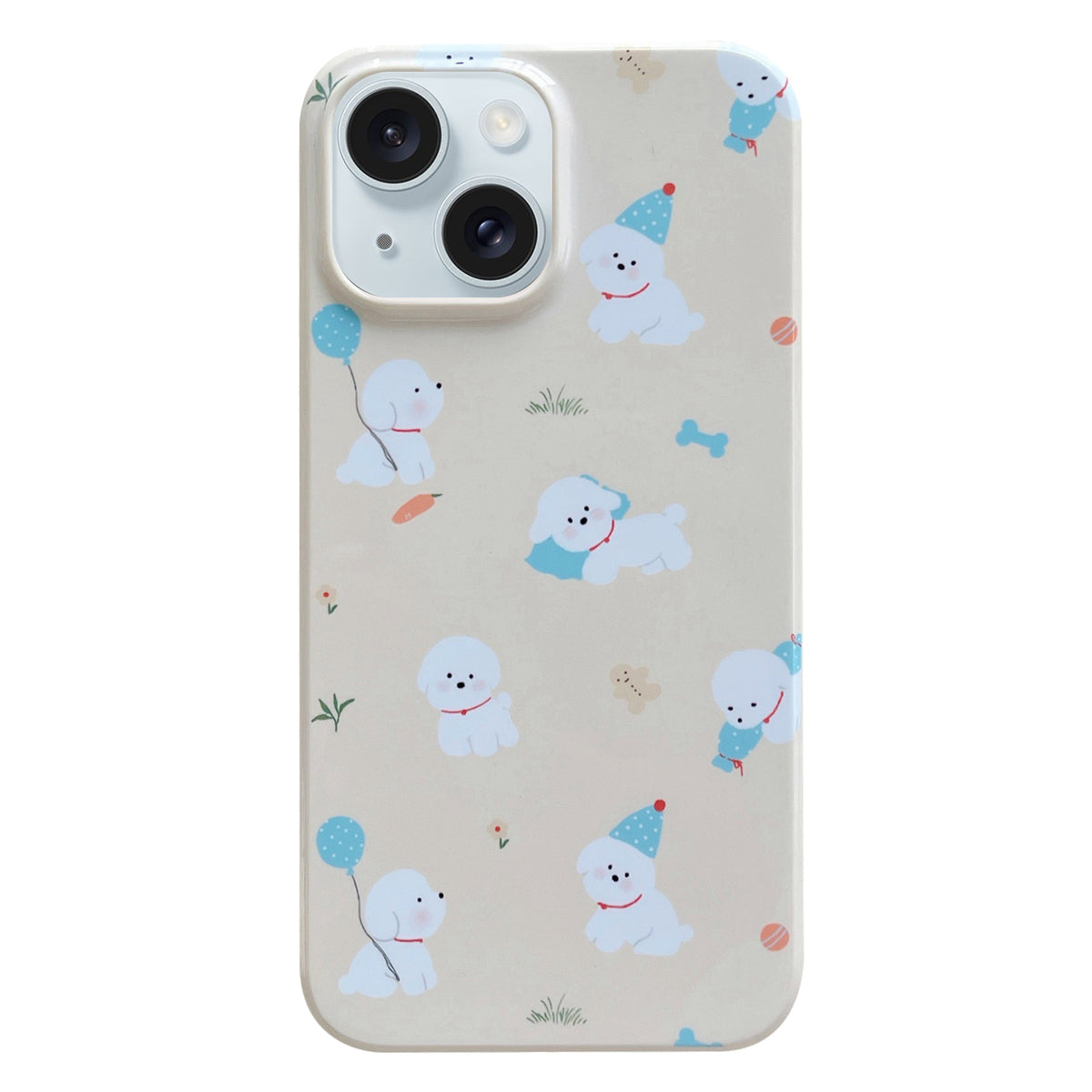 ELECTROPRIME For iPhone 15 Painted Pattern PC Phone Case(Milk Yellow Dog)