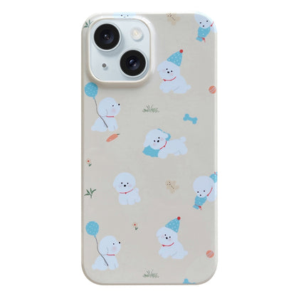 ELECTROPRIME For iPhone 15 Painted Pattern PC Phone Case(Milk Yellow Dog)