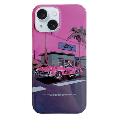 ELECTROPRIME For iPhone 15 Painted Pattern PC Phone Case(Sweet Cool Girl)