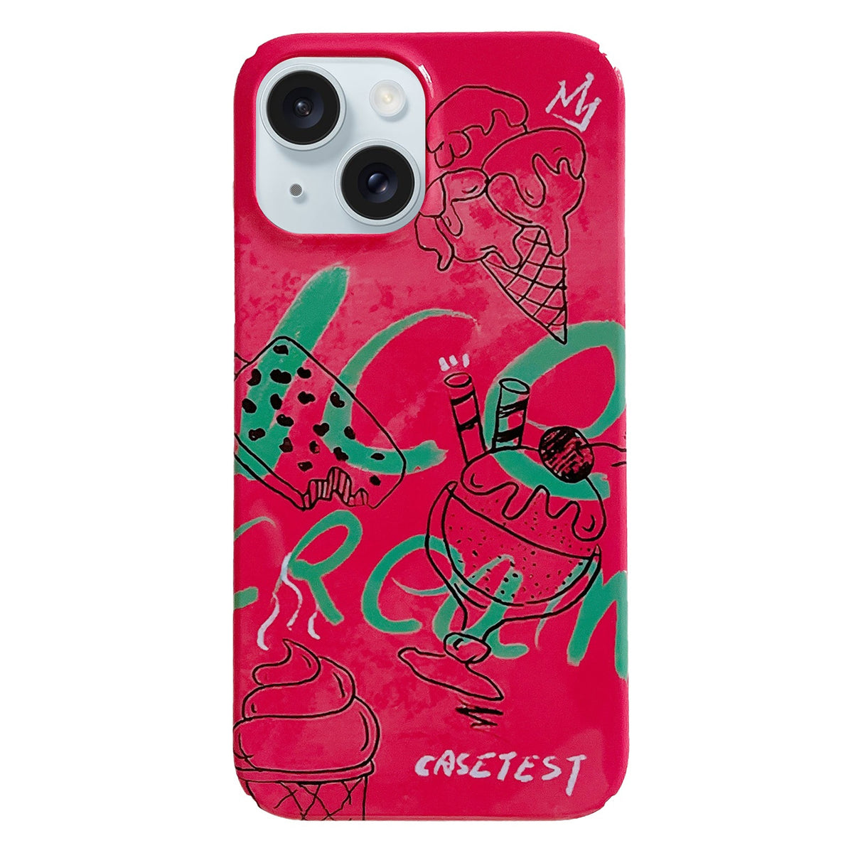 ELECTROPRIME For iPhone 15 Painted Pattern PC Phone Case(Ice Cream Cone)
