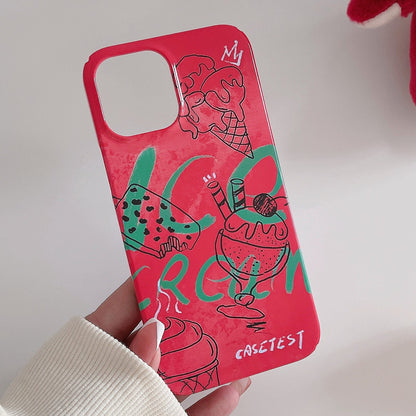ELECTROPRIME For iPhone 15 Painted Pattern PC Phone Case(Ice Cream Cone)