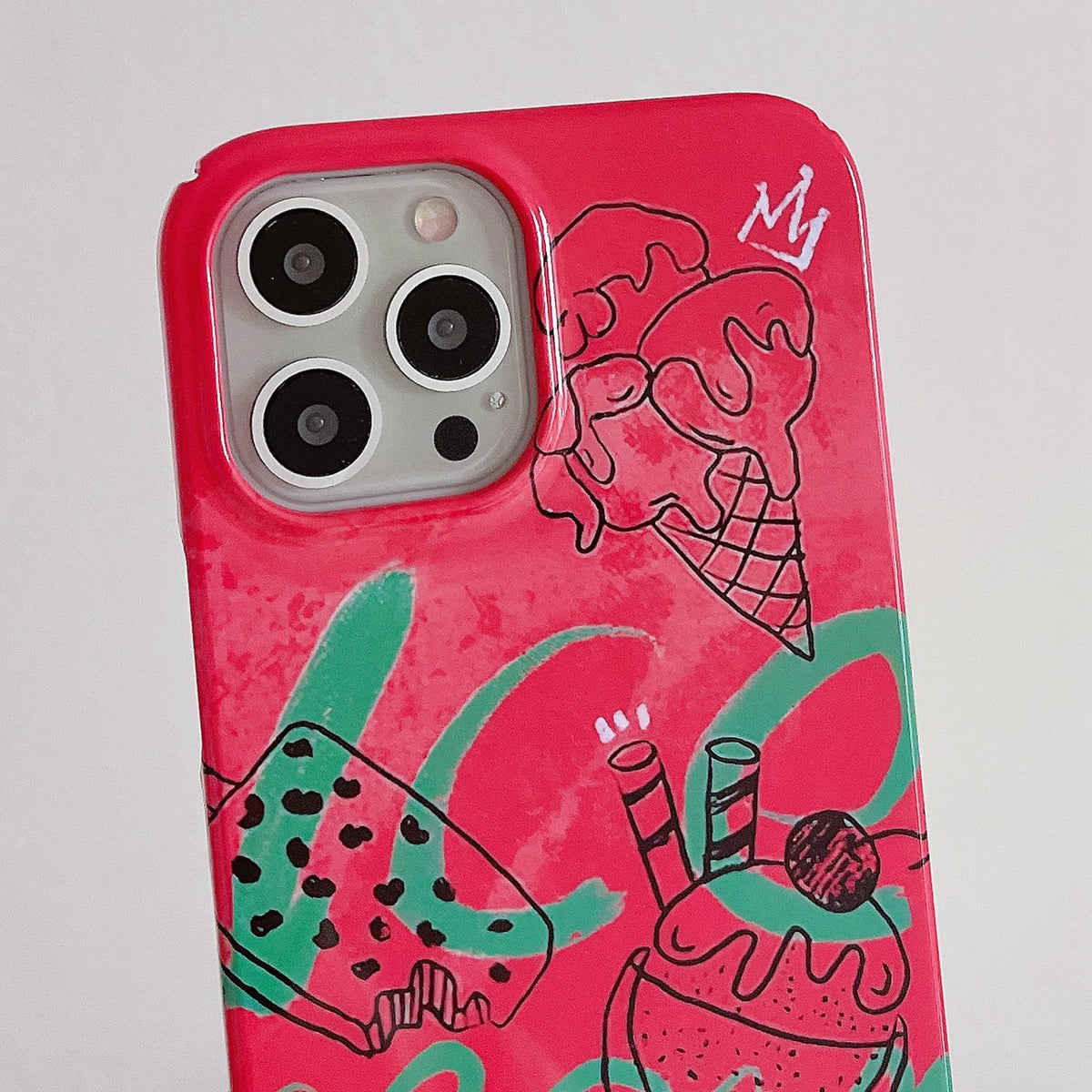 ELECTROPRIME For iPhone 15 Painted Pattern PC Phone Case(Ice Cream Cone)