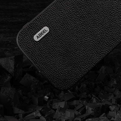 ELECTROPRIME For iPhone 15 ABEEL Black Edge Genuine Leather Mino Phone Case(Black)