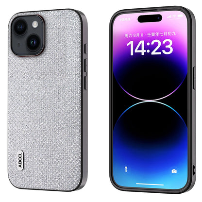 ELECTROPRIME For iPhone 15 ABEEL Diamond Black Edge Phone Case(Jewel Silver)