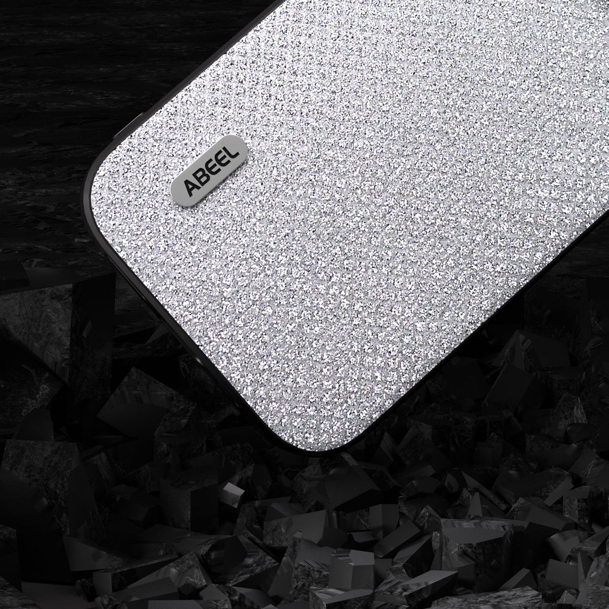 ELECTROPRIME For iPhone 15 ABEEL Diamond Black Edge Phone Case(Jewel Silver)