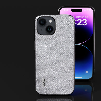 ELECTROPRIME For iPhone 15 ABEEL Diamond Black Edge Phone Case(Jewel Silver)