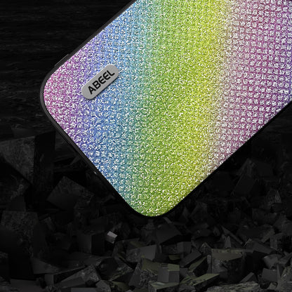 ELECTROPRIME For iPhone 15 ABEEL Diamond Black Edge Phone Case(Rainbow Diamond)