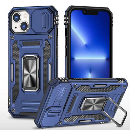 ELECTROPRIME For iPhone 15 Plus Armor PC + TPU Camera Shield Phone Case(Navy Blue)