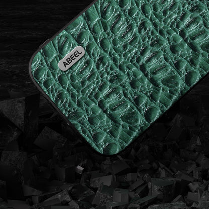 ELECTROPRIME For iPhone 15 ABEEL Genuine Leather Canopy Black Edge Phone Case(Green)