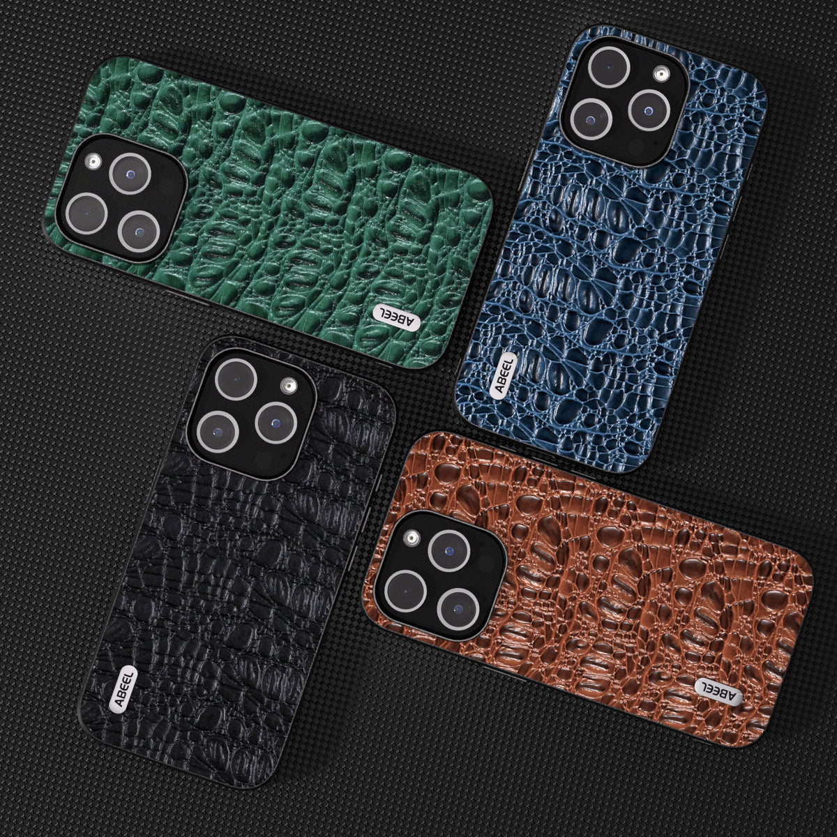 ELECTROPRIME For iPhone 15 ABEEL Genuine Leather Canopy Black Edge Phone Case(Blue)