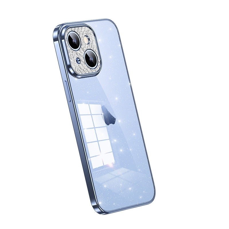 ELECTROPRIME For iPhone 15 Plus SULADA Electroplated Transparent Glittery TPU Phone Case(Blue)