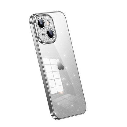 ELECTROPRIME For iPhone 15 SULADA Electroplated Transparent Glittery TPU Phone Case(Silver)