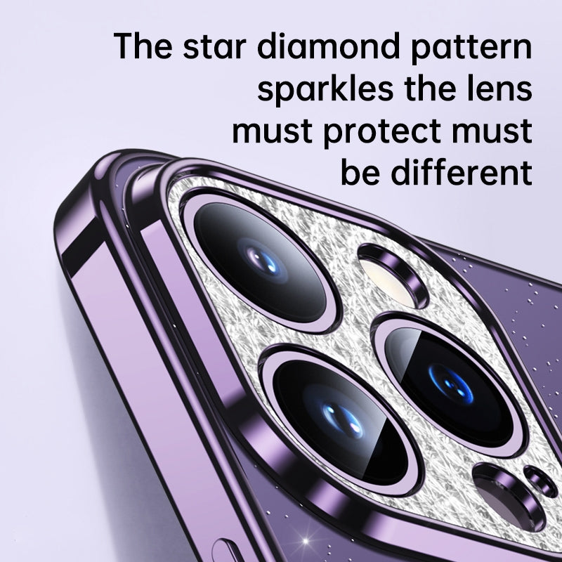 ELECTROPRIME For iPhone 15 Plus SULADA Electroplated Transparent Glittery TPU Phone Case(Blue)