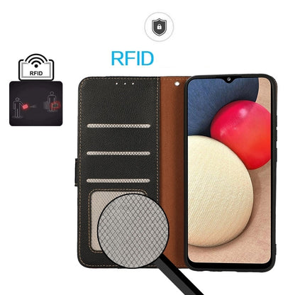 ELECTROPRIME For iPhone 15 Plus KHAZNEH Litchi Texture Leather RFID Phone Case(Black)