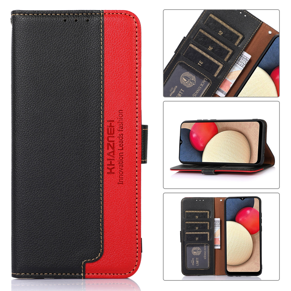 ELECTROPRIME For iPhone 15 KHAZNEH Litchi Texture Leather RFID Phone Case(Black)