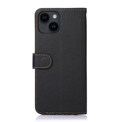 ELECTROPRIME For iPhone 15 KHAZNEH Litchi Texture Leather RFID Phone Case(Black)