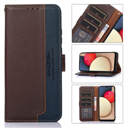 ELECTROPRIME For iPhone 15 KHAZNEH Litchi Texture Leather RFID Phone Case(Brown)