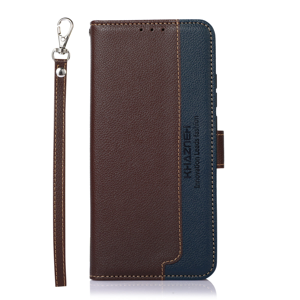ELECTROPRIME For iPhone 15 KHAZNEH Litchi Texture Leather RFID Phone Case(Brown)