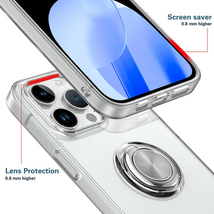 ELECTROPRIME For iPhone 15 Plus Ring Holder TPU Phone Case(Transparent)