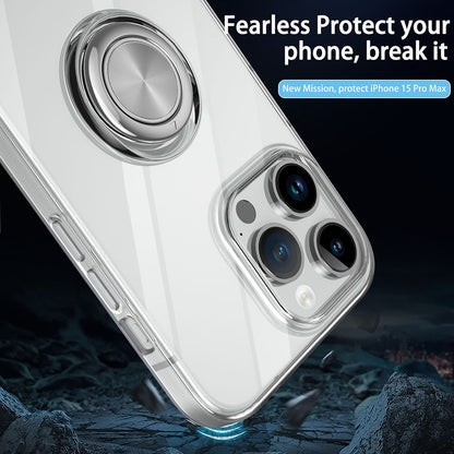 ELECTROPRIME For iPhone 15 Plus Ring Holder TPU Phone Case(Transparent)