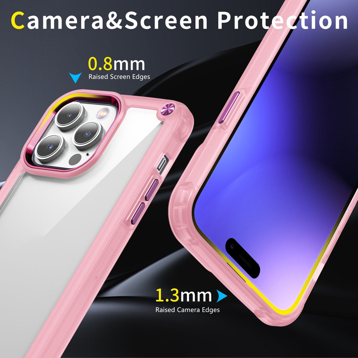ELECTROPRIME For iPhone 15 Plus Skin Feel TPU + PC Phone Case(Transparent Pink)