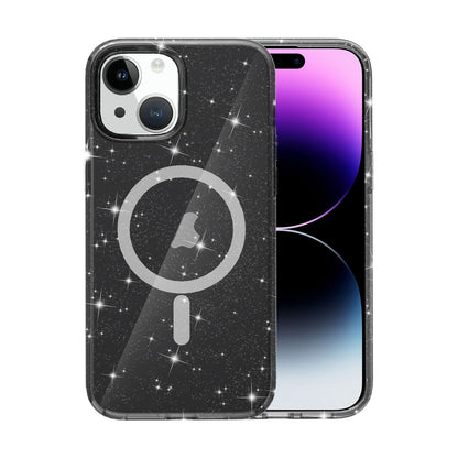 ELECTROPRIME For iPhone 15 Plus Terminator Style Glitter Powder MagSafe Magnetic Phone Case(Black)