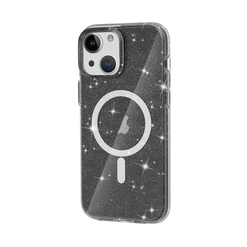 ELECTROPRIME For iPhone 15 Plus Terminator Style Glitter Powder MagSafe Magnetic Phone Case(Black)