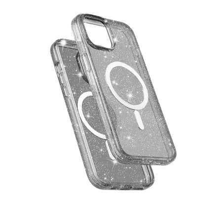 ELECTROPRIME For iPhone 15 Plus Terminator Style Glitter Powder MagSafe Magnetic Phone Case(Black)