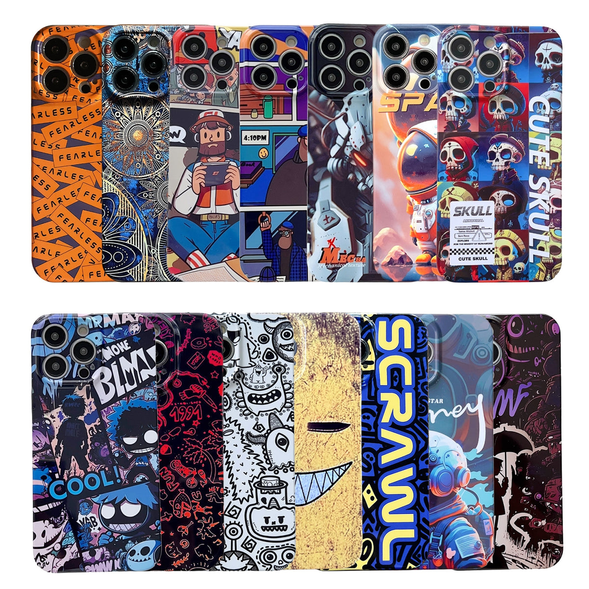 ELECTROPRIME For iPhone 15 Plus Painted Pattern Precise Hole PC Phone Case(Orange Robot)