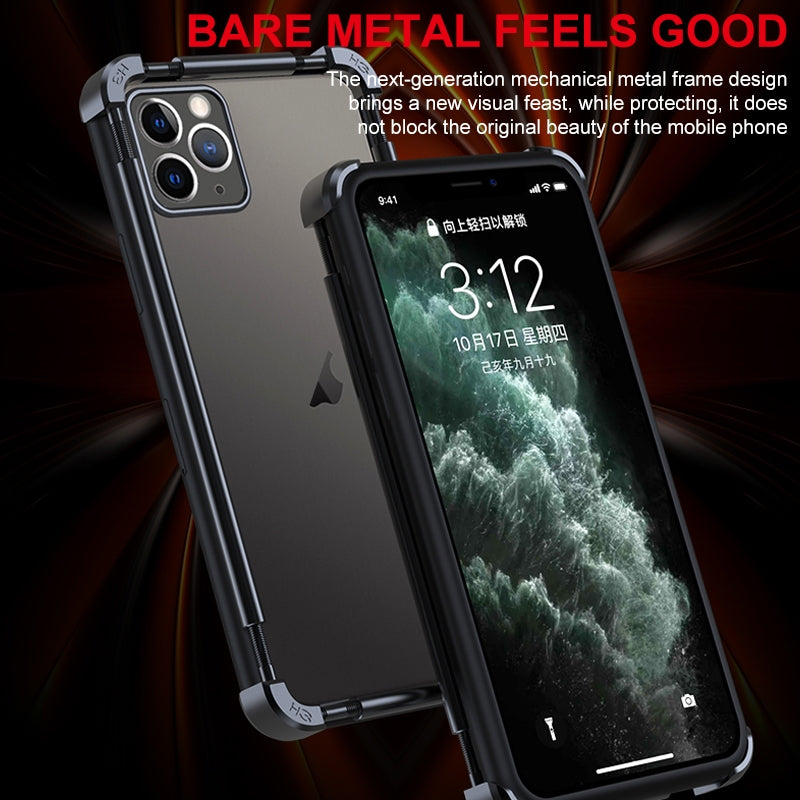 ELECTROPRIME For iPhone 15 Plus Machinist Metal Phone Protective Frame(Black)