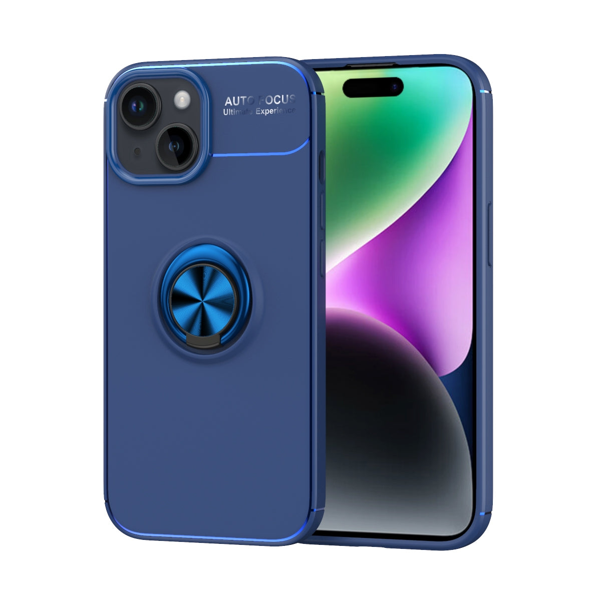 ELECTROPRIME For iPhone 15 Metal Ring Holder TPU Phone Case(Blue)