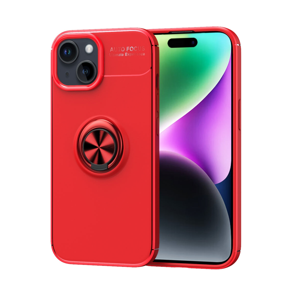 ELECTROPRIME For iPhone 15 Metal Ring Holder TPU Phone Case(Red)