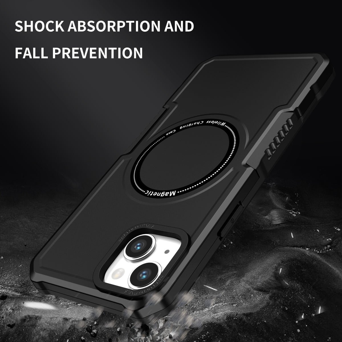 ELECTROPRIME For iPhone 15 Shockproof Armor MagSafe Phone Case(Black)
