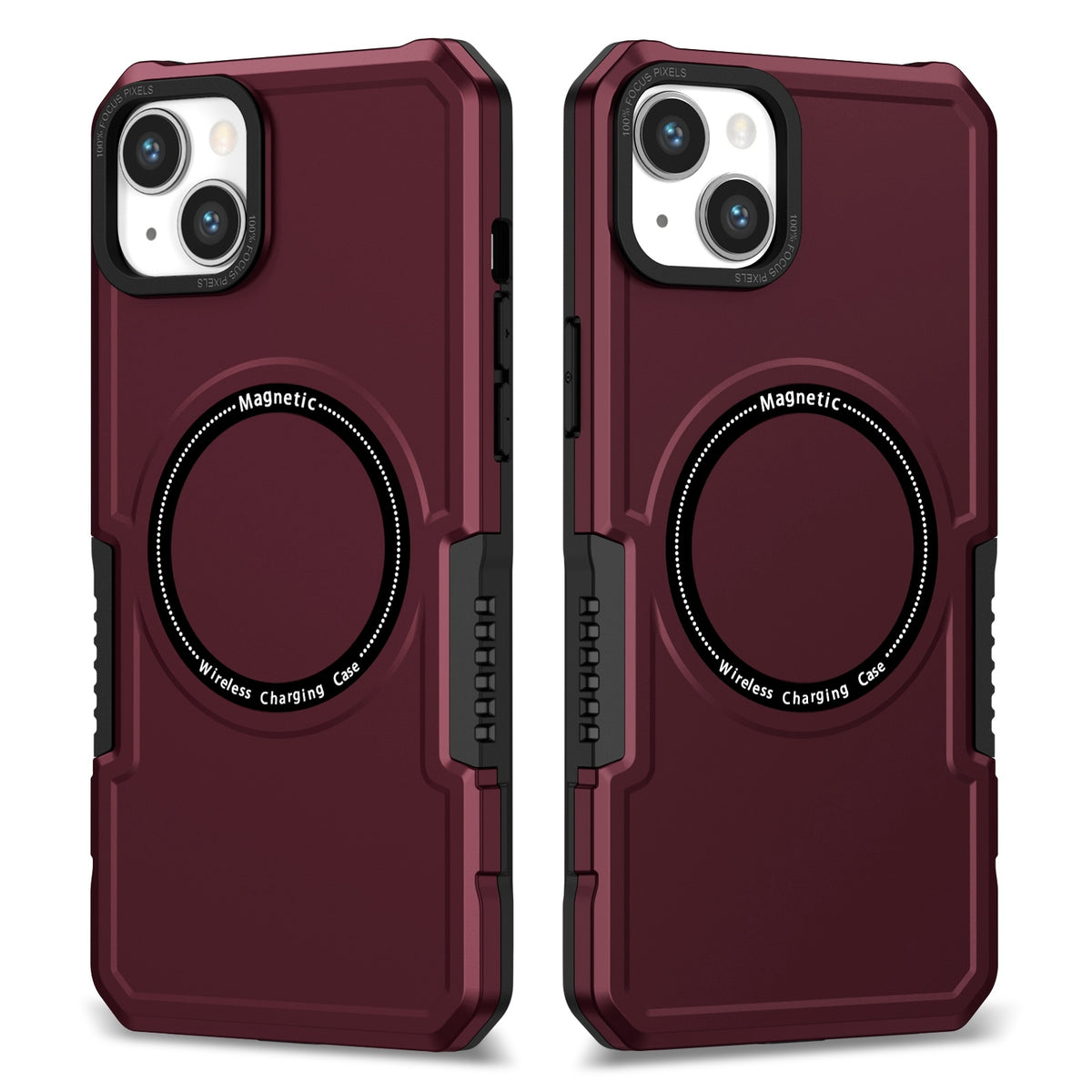 ELECTROPRIME For iPhone 15 Shockproof Armor MagSafe Phone Case(Wine Red)