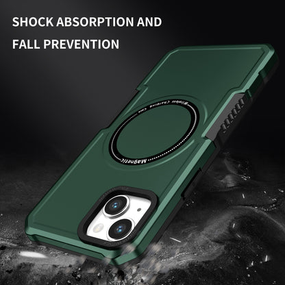 ELECTROPRIME For iPhone 15 Shockproof Armor MagSafe Phone Case(Dark Green)
