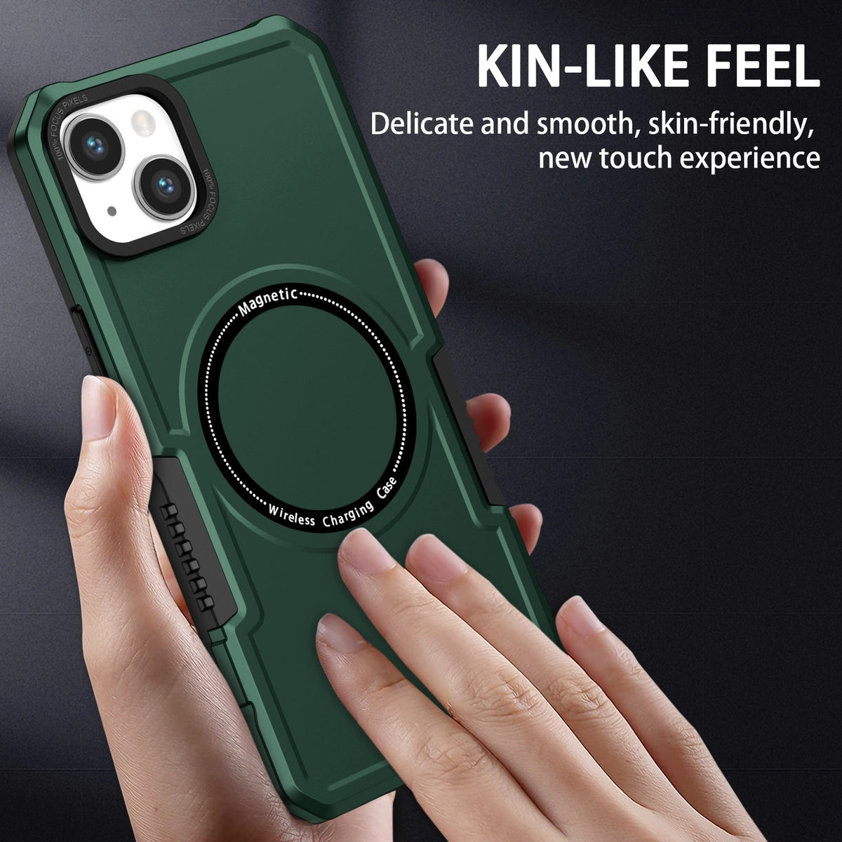 ELECTROPRIME For iPhone 15 Shockproof Armor MagSafe Phone Case(Dark Green)