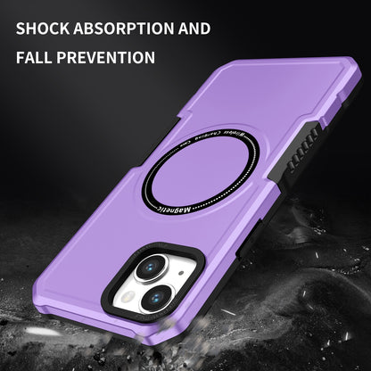 ELECTROPRIME For iPhone 15 Shockproof Armor MagSafe Phone Case(Purple)