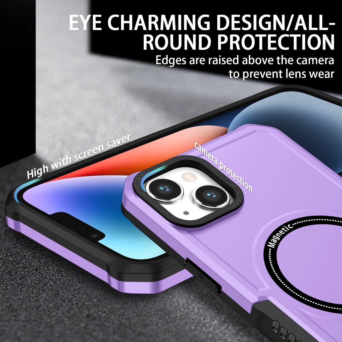 ELECTROPRIME For iPhone 15 Shockproof Armor MagSafe Phone Case(Purple)