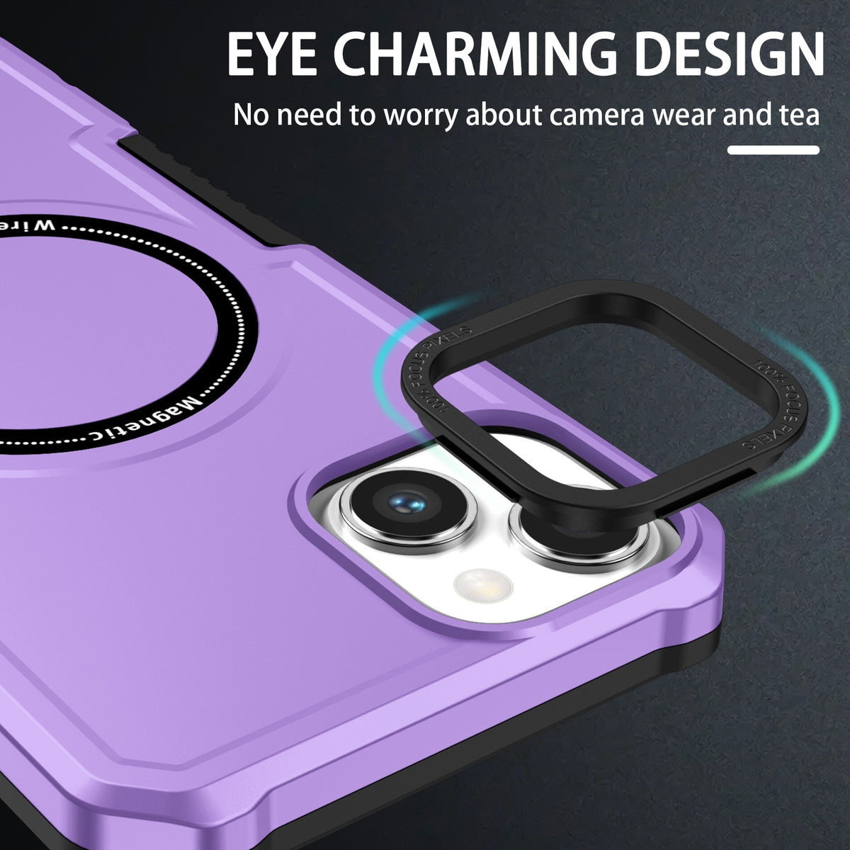ELECTROPRIME For iPhone 15 Shockproof Armor MagSafe Phone Case(Purple)