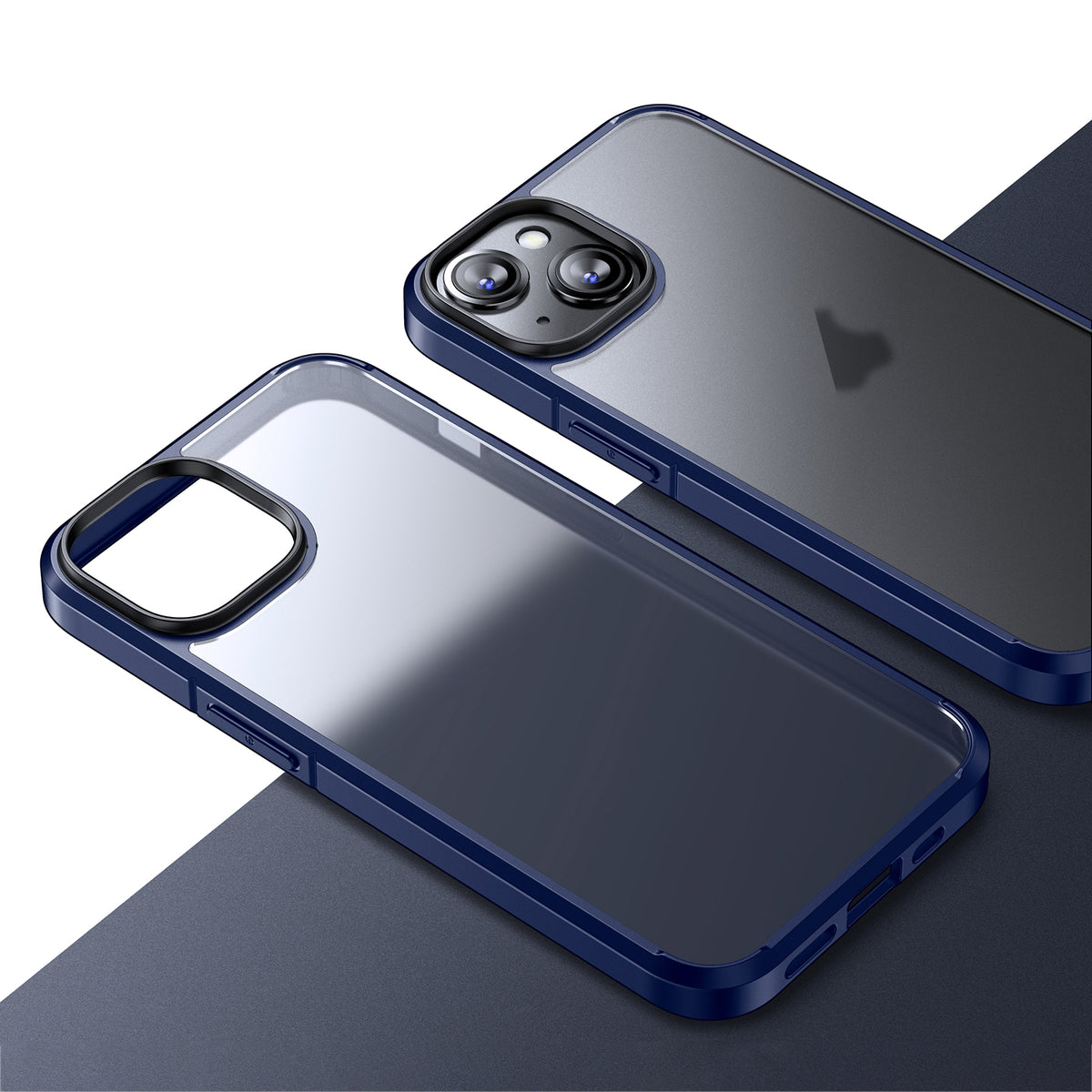 ELECTROPRIME For iPhone 15 Ice-Crystal Matte TPU Hard PC Phone Case(Blue)