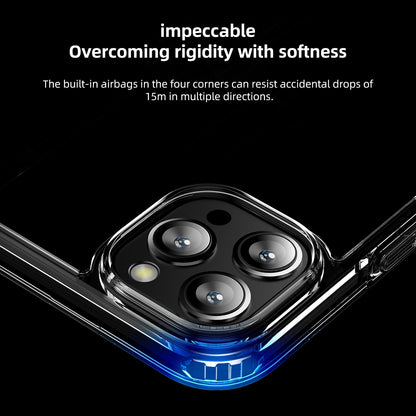 ELECTROPRIME For iPhone 15 Ice Crystal Transparent PC + TPU Phone Case(Black)