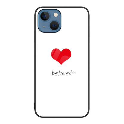 ELECTROPRIME For iPhone 15 Colorful Painted Glass Phone Case(Red Heart)