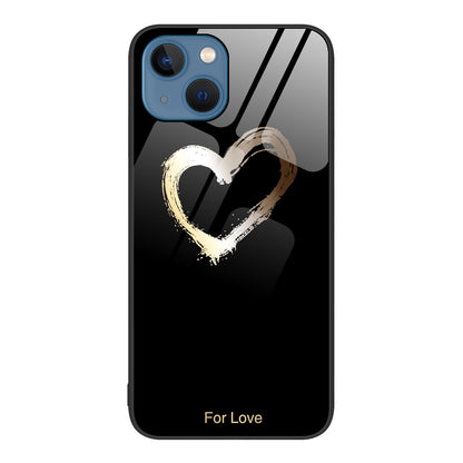ELECTROPRIME For iPhone 15 Colorful Painted Glass Phone Case(Black Love)